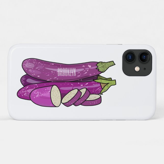 Eggplant cartoon illustration Case-Mate iPhone case (Back (Horizontal))