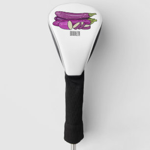 Eggplant cartoon illustration golf head cover