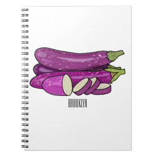 Eggplant cartoon illustration notebook