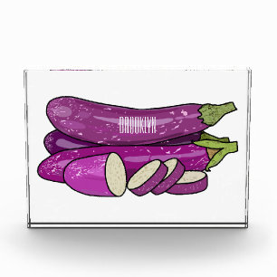 Eggplant cartoon illustration photo block