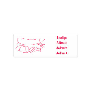 Eggplant cartoon illustration self-inking stamp