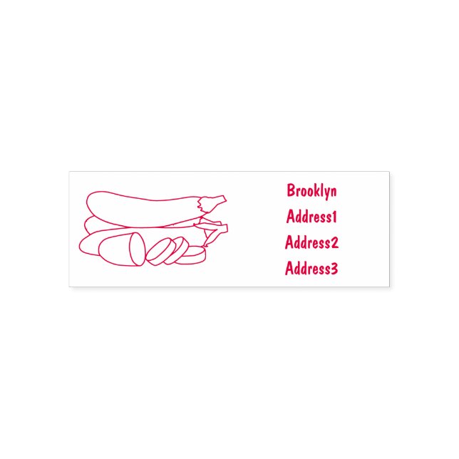 Eggplant cartoon illustration self-inking stamp (Design)
