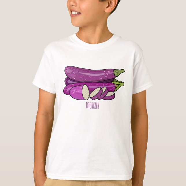 Eggplant cartoon illustration T-Shirt (Front)