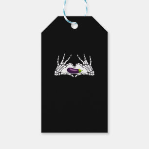 Eggplant Classic - Skeleton Hands Heart Gift Tags
