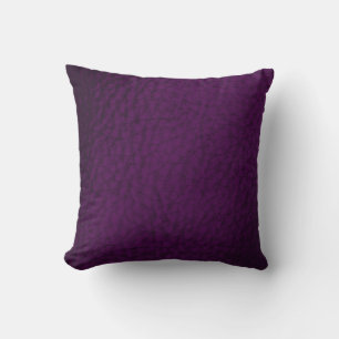 Eggplant Colour Faux Leather Design Cushion