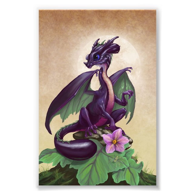 Eggplant Dragon 4x6 Print (Front)
