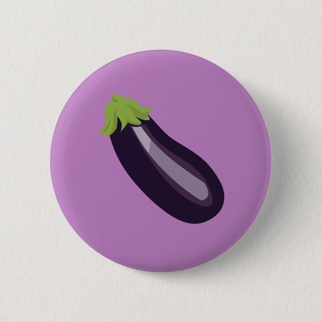 Eggplant Emoji 6 Cm Round Badge (Front)
