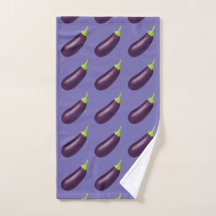 Eggplant Emoji Hand Towel