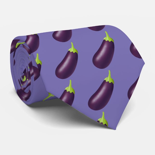 Eggplant Emoji Neck Tie (Rolled)
