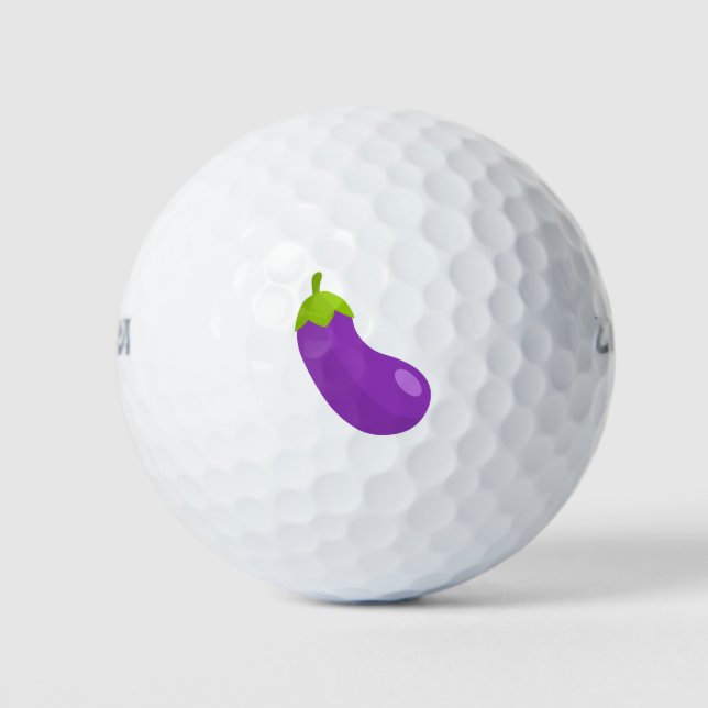 Eggplant Emoji Printed Golf Balls (Front)