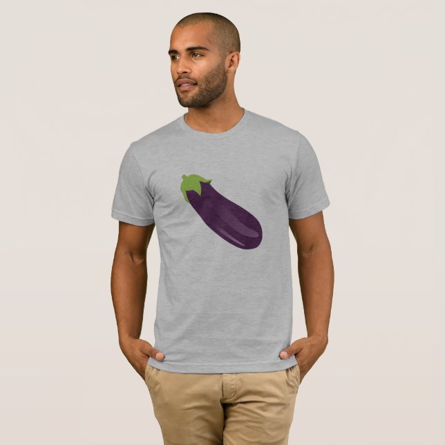 Eggplant Emoji-Style T-Shirt (Front Full)