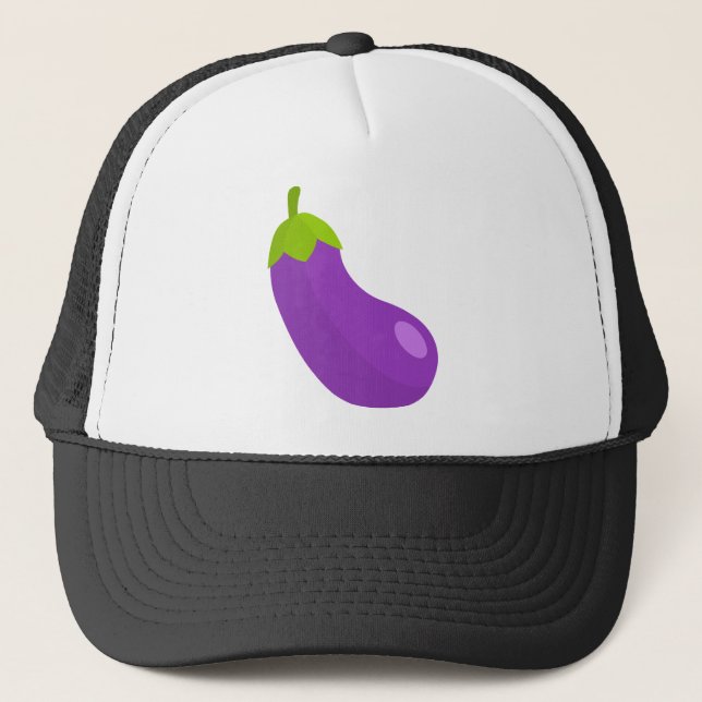 Eggplant Emoji Trucker Hat (Front)