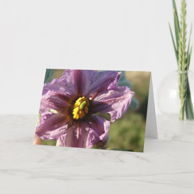 Eggplant Flower Card (Front)