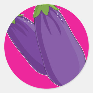 Eggplant Graphic Classic Round Sticker