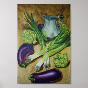 Eggplant, Leek & Artichoke Poster