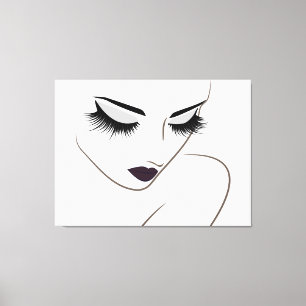 Eggplant lips long lashes Lash Extension Canvas Print