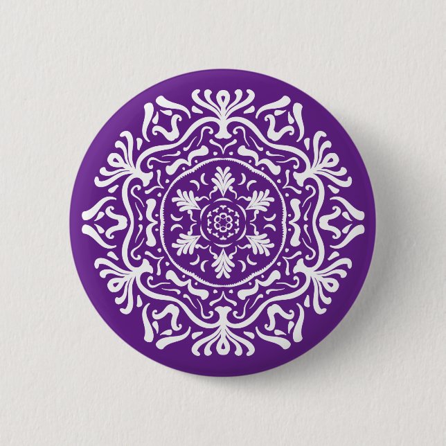Eggplant Mandala 6 Cm Round Badge (Front)