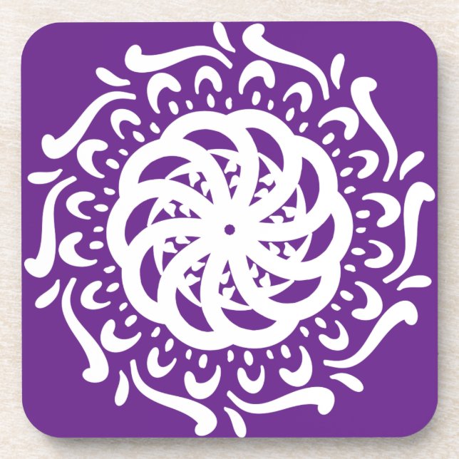 Eggplant Mandala Coaster (Front)