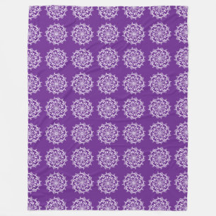 Eggplant Mandala Fleece Blanket