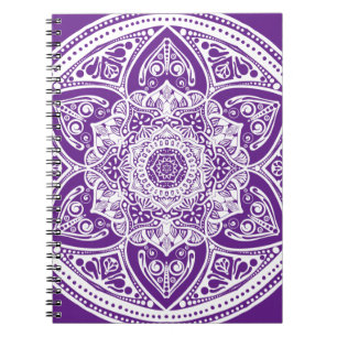 Eggplant Mandala Spiral Notebook
