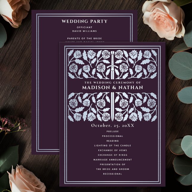Eggplant Mediaeval Silver Sword Royal Wedding Programme (Creator Uploaded)
