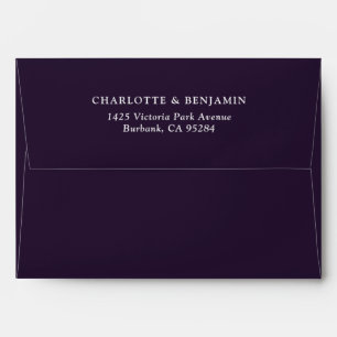 Eggplant Modern Custom Wedding 5.25x7.25 Envelope