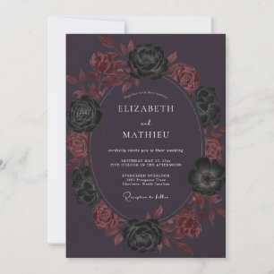 Eggplant Mysterious Victorian Wedding Invitation