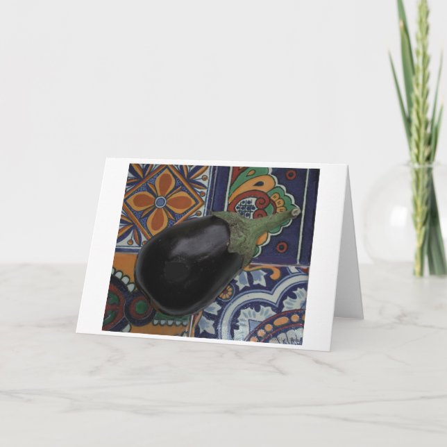 Eggplant on Tiles Card (Front)