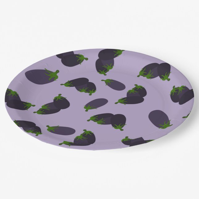 Eggplant Paper Plate (Angled)