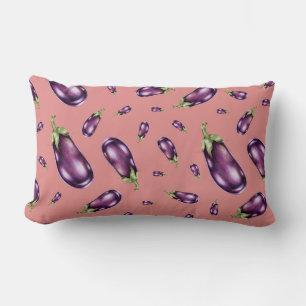 Eggplant Pattern Lumbar Cushion