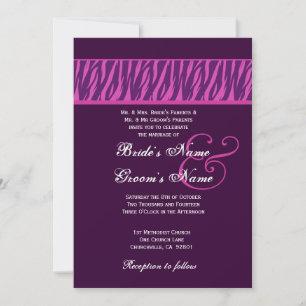 Eggplant Purple and Fuchsia Zebra Wedding Template