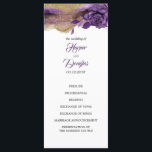 Eggplant Purple and Gold Glitter Wedding Programs Programme<br><div class="desc">Dark purple and gold glitter modern watercolor wedding programs</div>