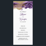 Eggplant Purple and Gold Glitter Wedding Programs Programme<br><div class="desc">Dark purple and gold glitter modern watercolor wedding programs</div>