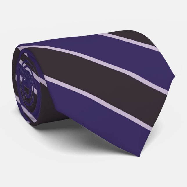 Eggplant Purple And Pink Violet Diagonal Stripes Tie (Rolled)