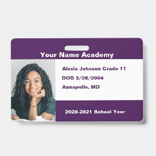 Eggplant Purple Do It Yourself Custom Homeschool ID Badge