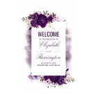 Eggplant Purple Floral Wedding Welcome Sign