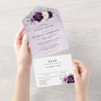 Eggplant Purple Plum Ivory White Floral Wedding Al