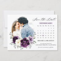 Eggplant Purple Plum Ivory White Floral Wedding