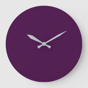 Eggplant Purple Solid Colour Large Clock