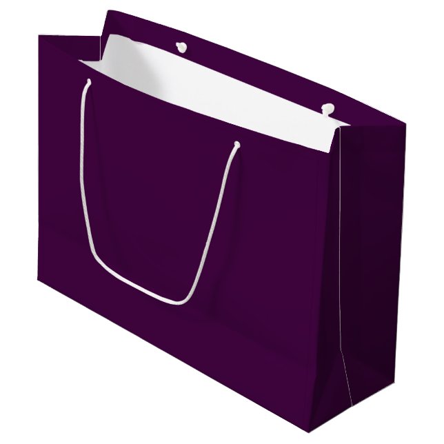 Eggplant Purple Solid Colour Large Gift Bag (Front Angled)