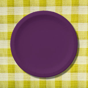 Eggplant Purple Solid Colour Paper Plate