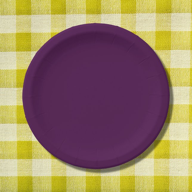 Eggplant Purple Solid Colour Paper Plate (Creator Uploaded)