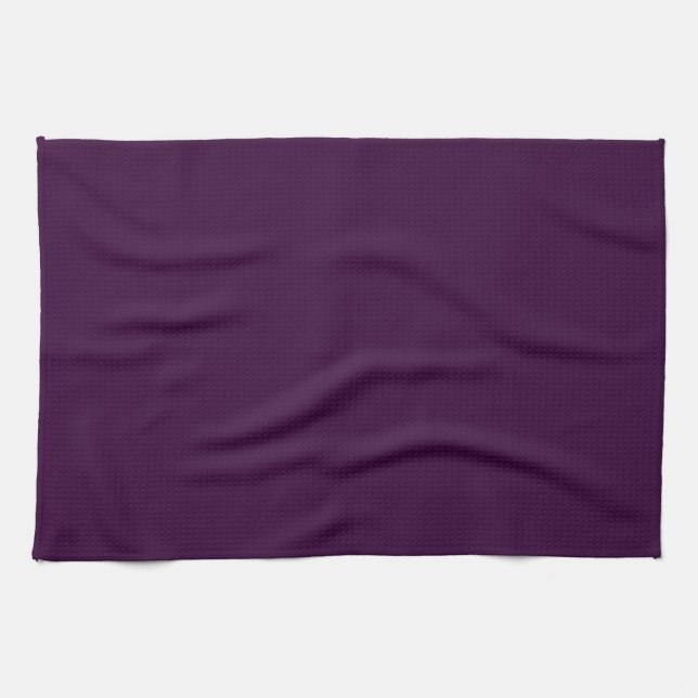 Eggplant Purple Twill Kitchen Dish Towel (Horizontal)