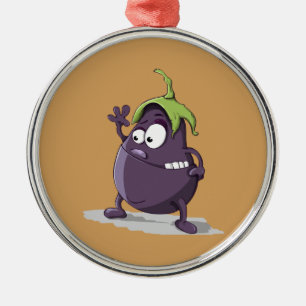 Eggplant purple vegetable eyes metal tree decoration