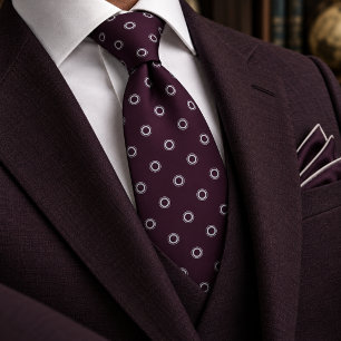 Eggplant Purple & White Polka Dot Tie