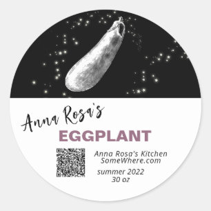 *~* EGGPLANT QR AP30 DEHYDRATED CANNING FREEZE CLASSIC ROUND STICKER