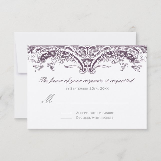 Eggplant Reply Cards - RSVP (Front)