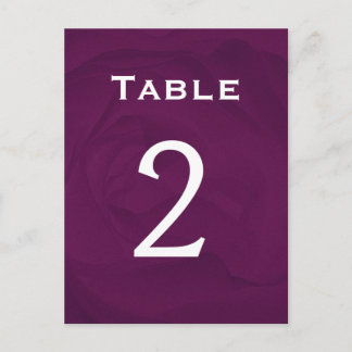 Eggplant Rose Table Number Part of Set of 12 Postcard