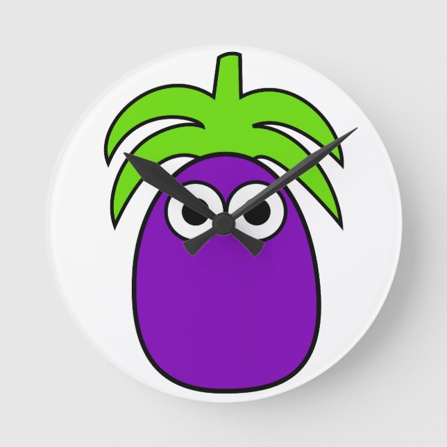 Eggplant Round Clock (Front)