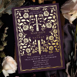 Eggplant Royal Mediaeval Sword Wedding<br><div class="desc">Celebrate your special day with this Royal Mediaeval Sword Wedding design. The design on the back of the invite is NOT real gold foil. You can customise this further by clicking on the "PERSONALIZE" button.</div>